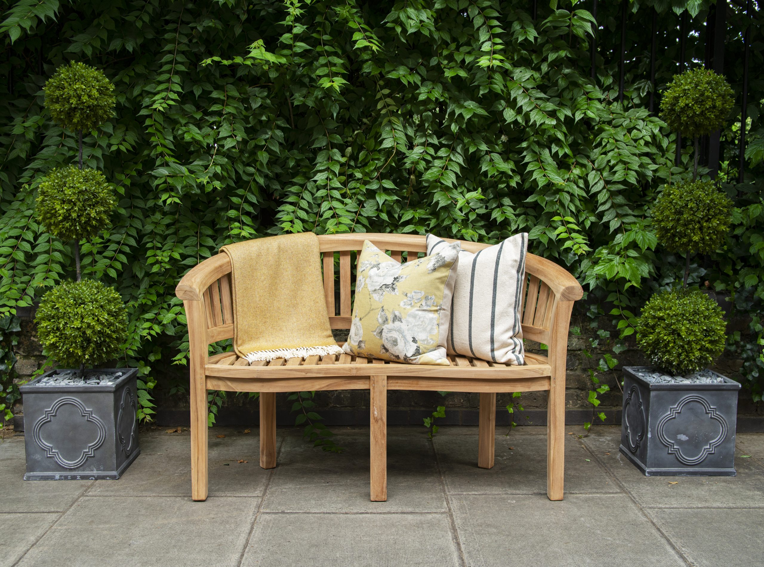 Varberg Curved 2 Seater Wooden Bench