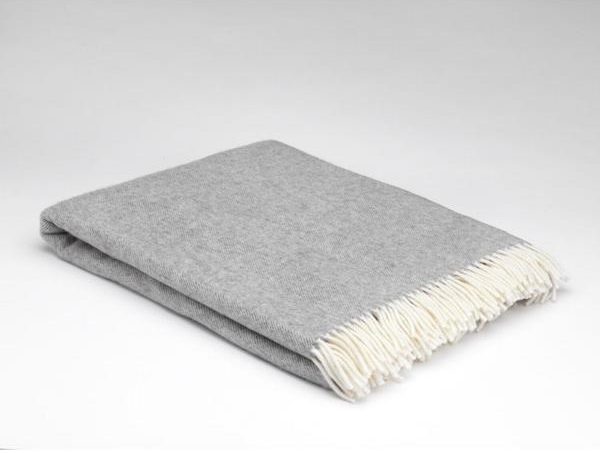Lambswool Blanket - Grey Herringbone