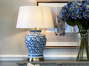 Blue Coral Ceramic Lamp & Shade