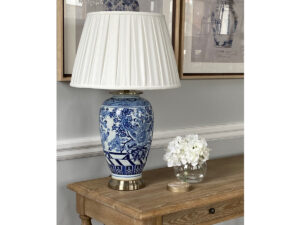 PRE-ORDER - Blue Cherry Blossom Ceramic Lamp & Shade