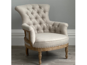 Deconstructed Nordic Tub Chair in Arran Linen