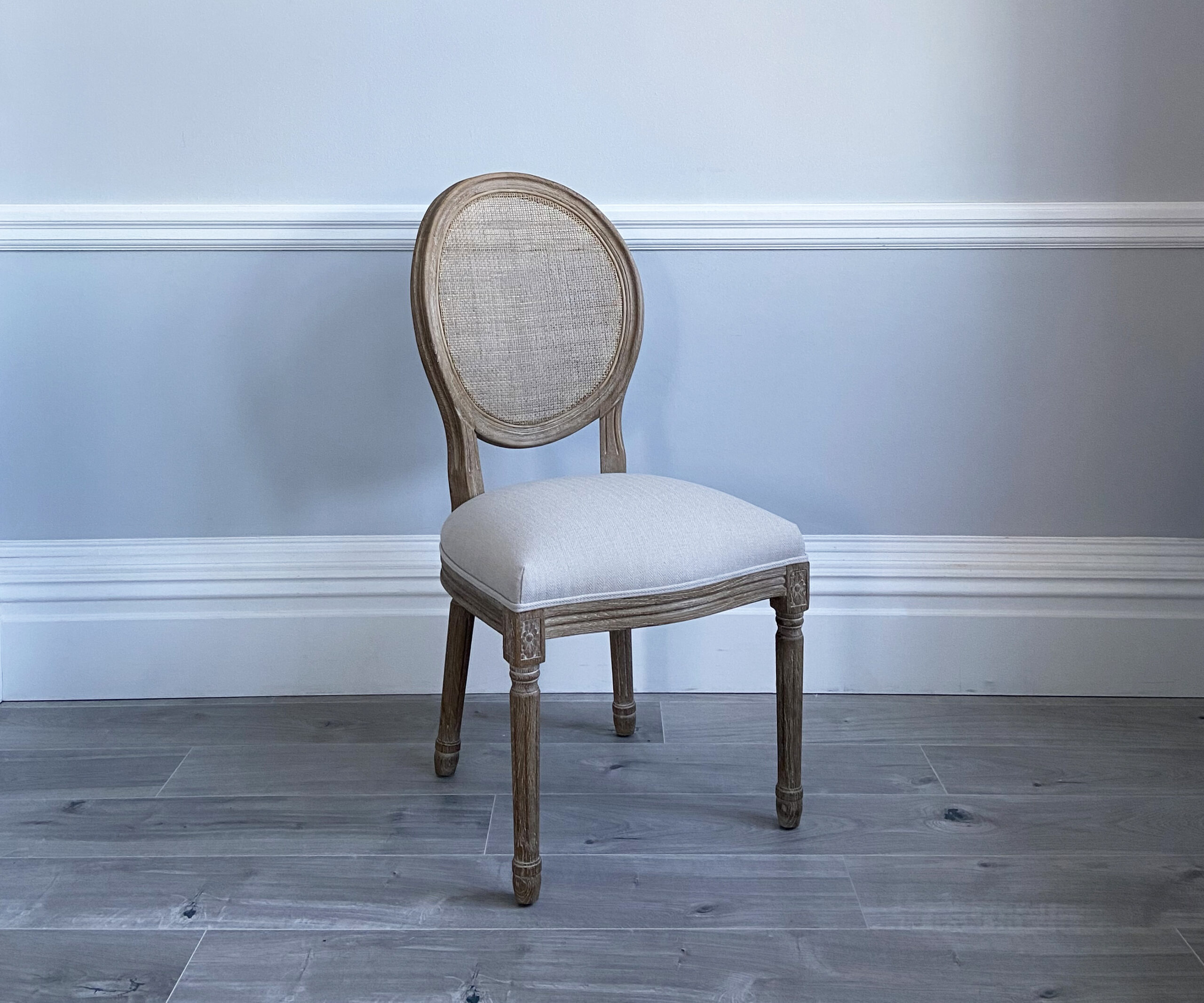 Markus Rattan Back Dining Chair in Arran Linen