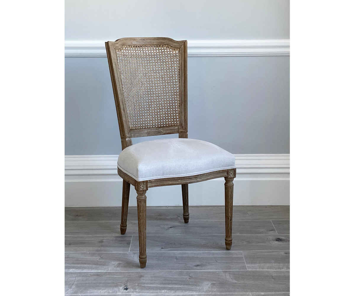 Halland Rattan Back Dining Chairs in Linnet Clay
