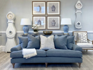 Hamptons 3 Seater Sofa Shown in Bespoke Fabric