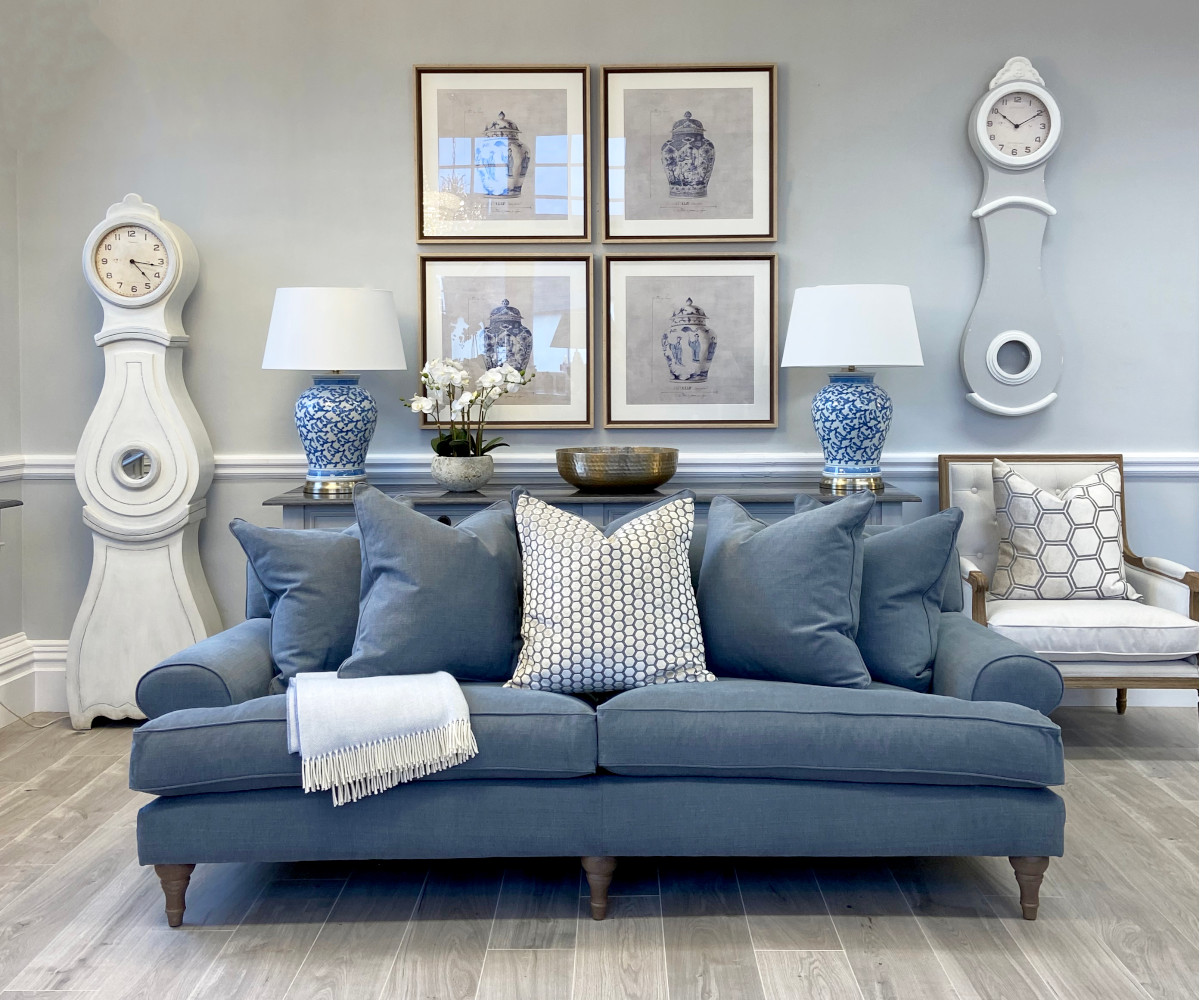 Hamptons 3 Seater Sofa Shown in Bespoke Fabric