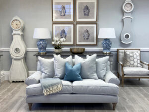 Hamptons 2 Seater Sofa Shown in Bespoke Fabric