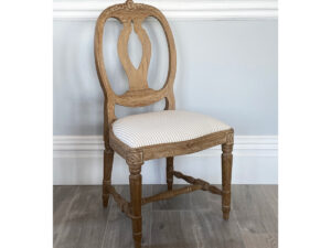 Limed Oak Medallion Chair in Stone Stripe