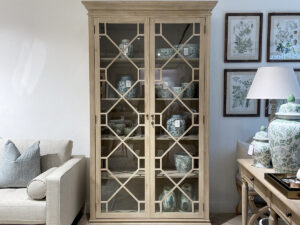 Vermont 2 Door Oak Tall Display Cabinet