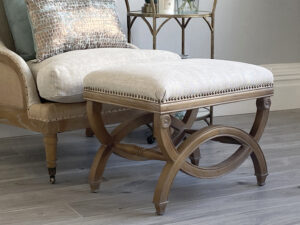 Ebba Dressing Table Stool in Linen