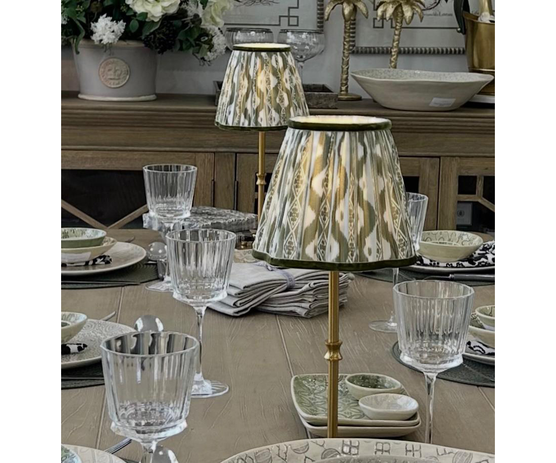18cm Lampshade in Ikat Olive