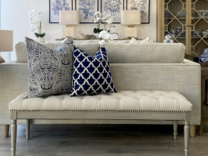 Karlsholm Bench Stool in Herringbone Oatmeal