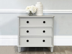 Anna Chest of 3 Drawers in Chalk Grey