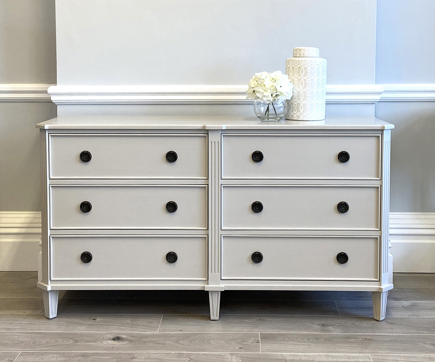 Anna 6 Drawer Sideboard in Chalk Grey
