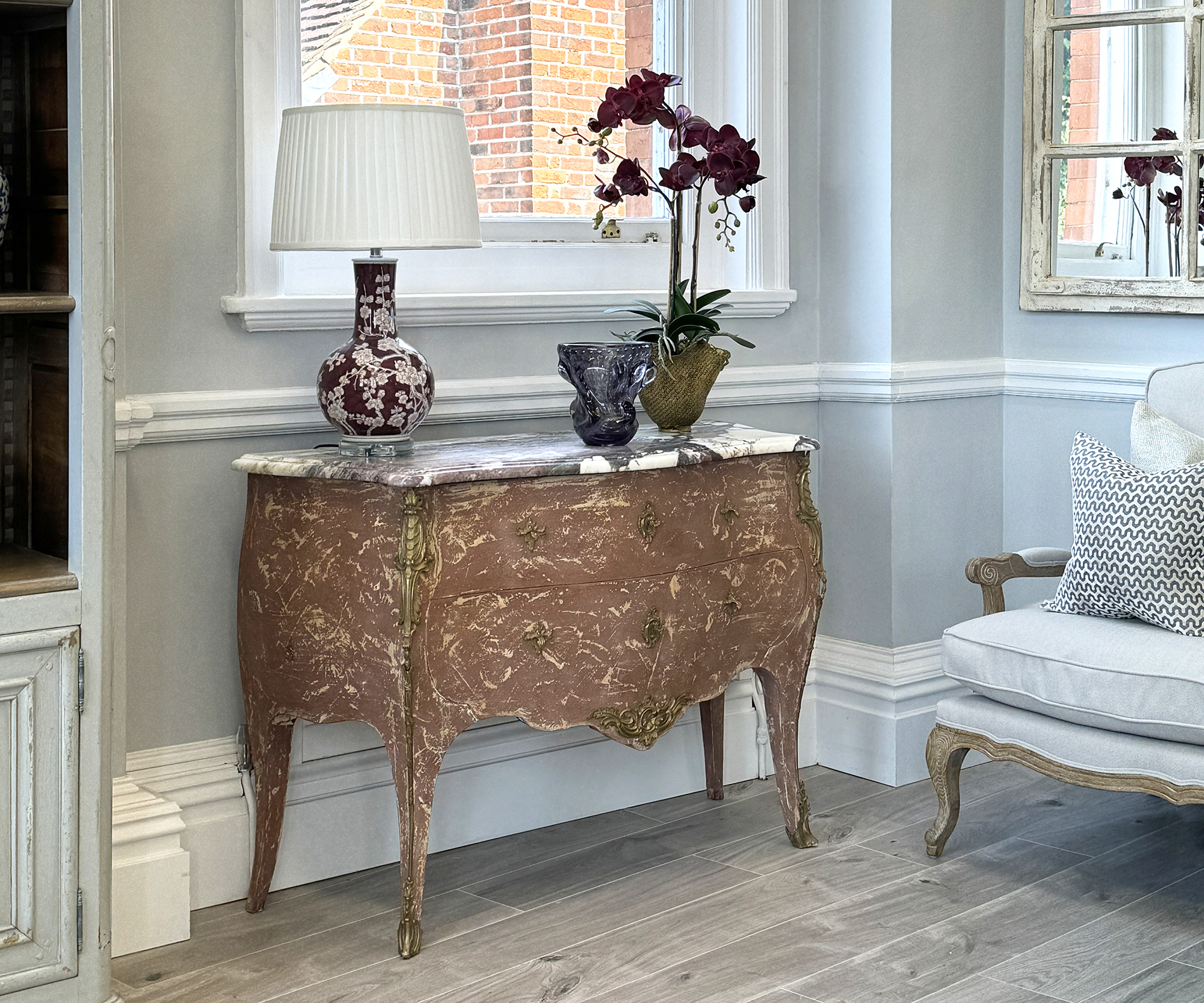 Original Two Drawer Chest with Marble Top