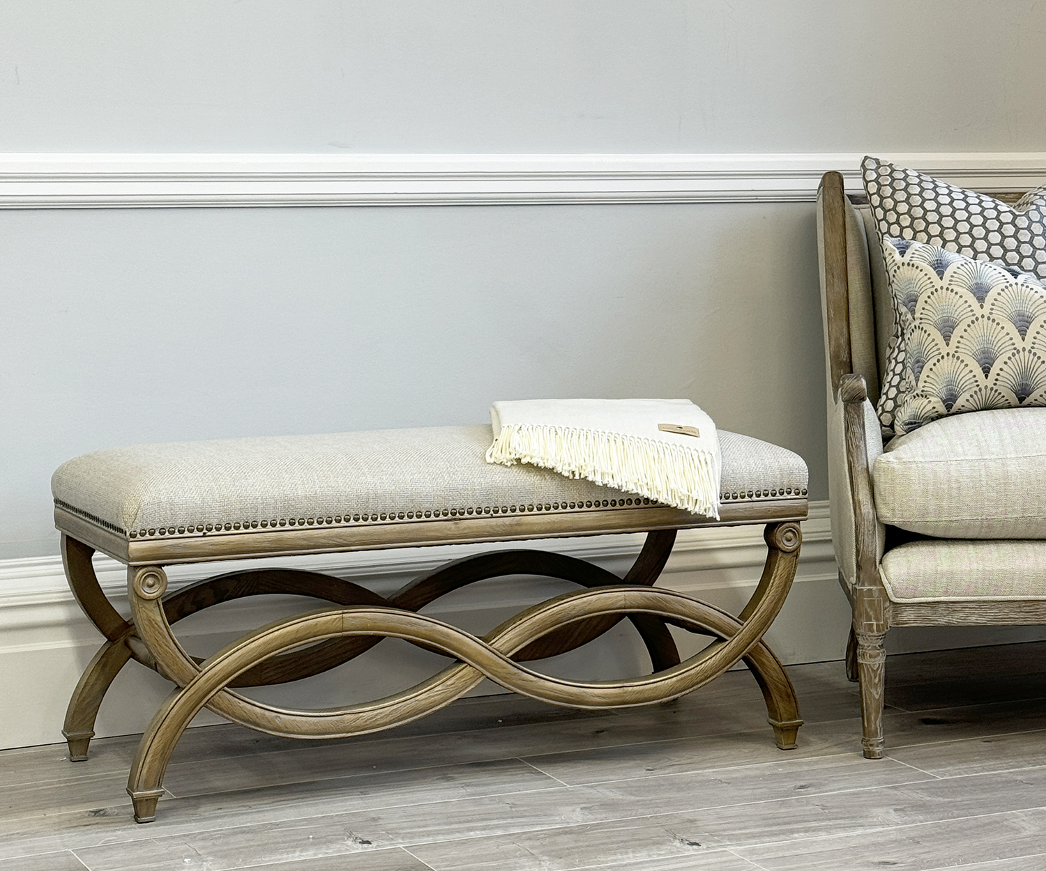 Ebba Bench Stool in Porridge