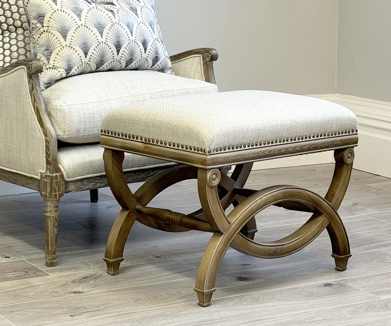 Ebba Dressing Table Stool in Porridge