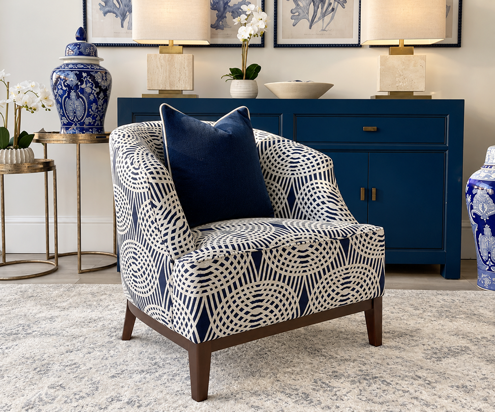 Archie Armchair in Mondello Indigo