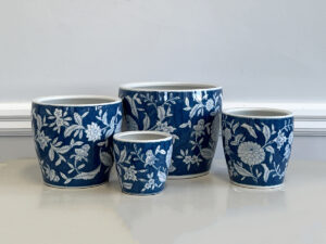 Floral Ceramic Plant Pot - Jasmine (Set of 4)