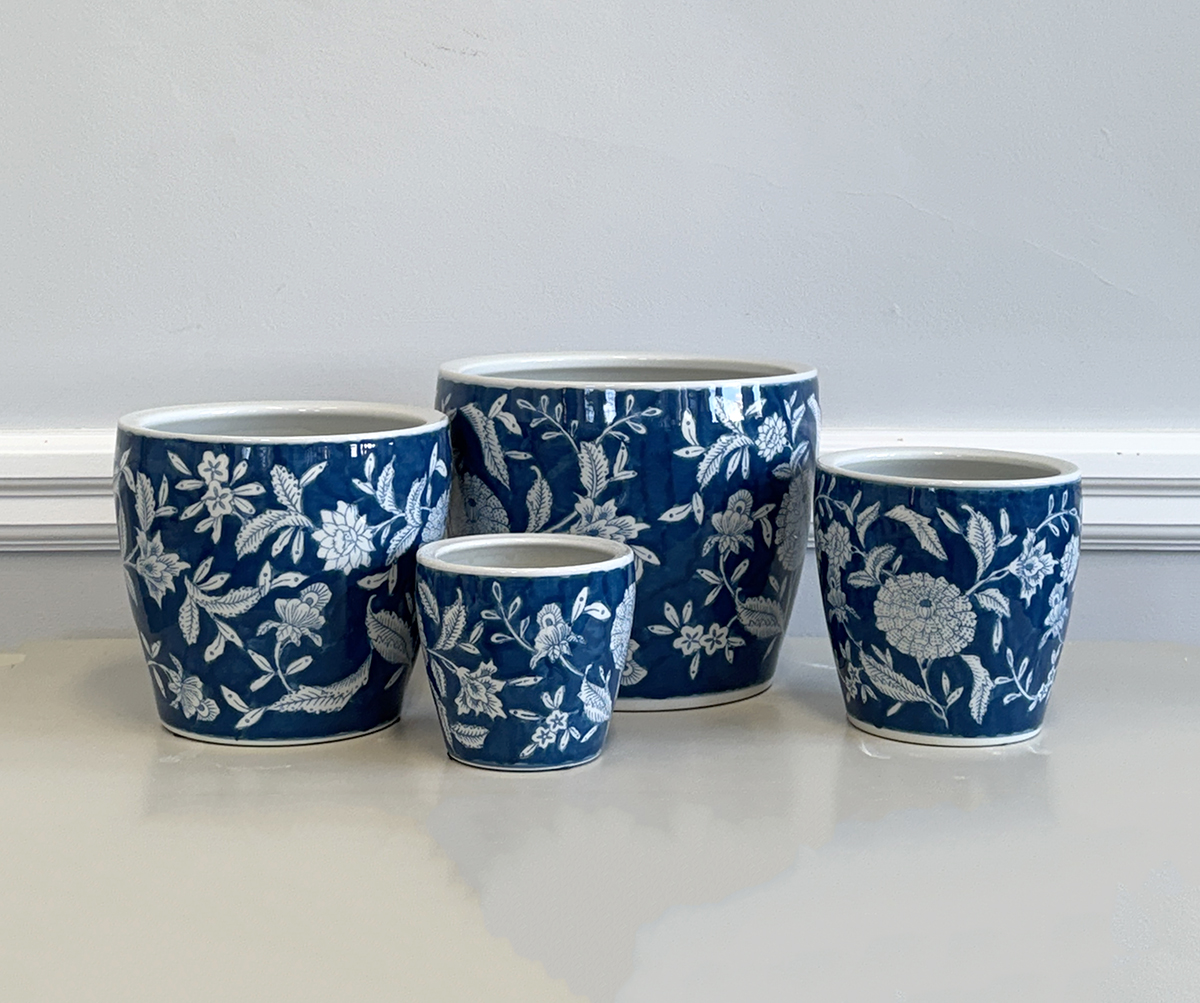 Floral Ceramic Plant Pot - Jasmine