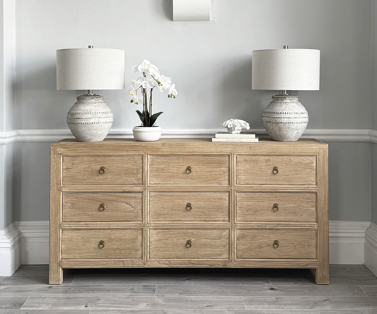 Reclaimed 9 Drawer Sideboard, 180cm