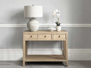 Hampstead Reclaimed Wood 3 Drawer Console Table, 105cm
