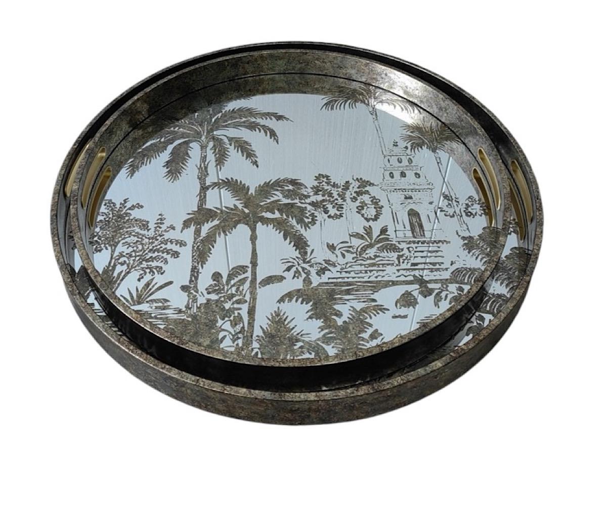 set of 2 botanical palm trays WEB