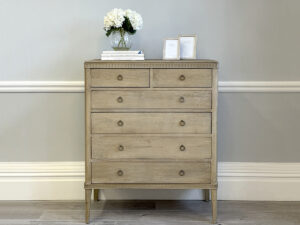 Gustavian Oak Chest of 2 Over 4 Drawers