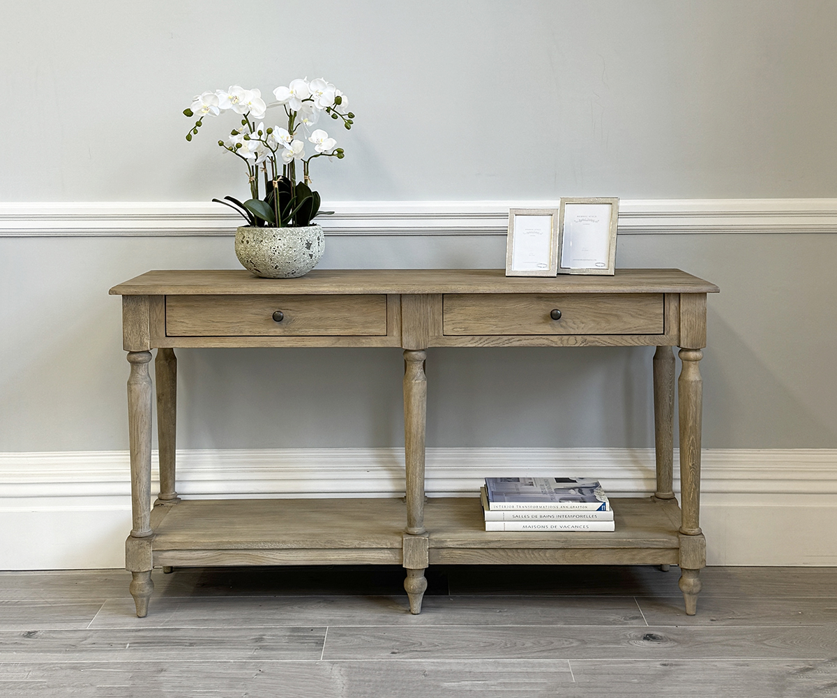 Henley 2 Drawer Oak Console Table