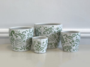 Floral Ceramic Plant Pot - Tropical (Set of 4)