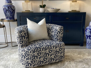 Hugo Armchair in Positano Ink