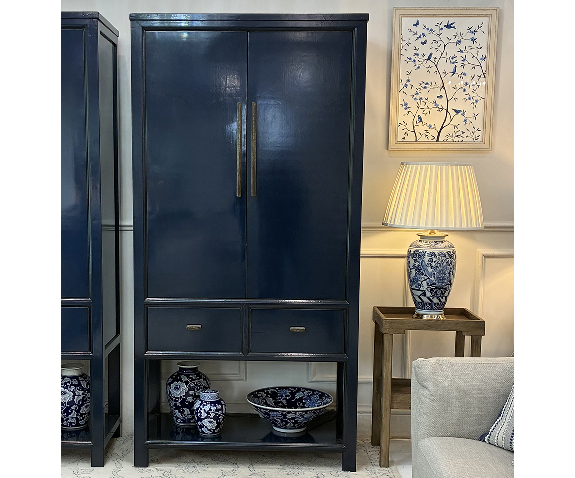 Oriental Style Mei 2 Door Cabinet in Indigo