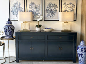 Oriental Style Mei 4 Door 2 Drawer Sideboard in Indigo