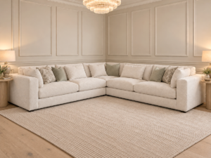 Lexington XL Corner Sofa in Silver Fabric