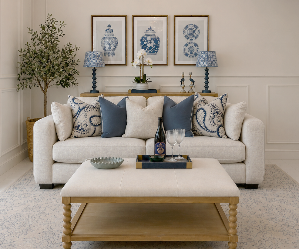 Lexington 3 Seater Sofa in Silver Fabric