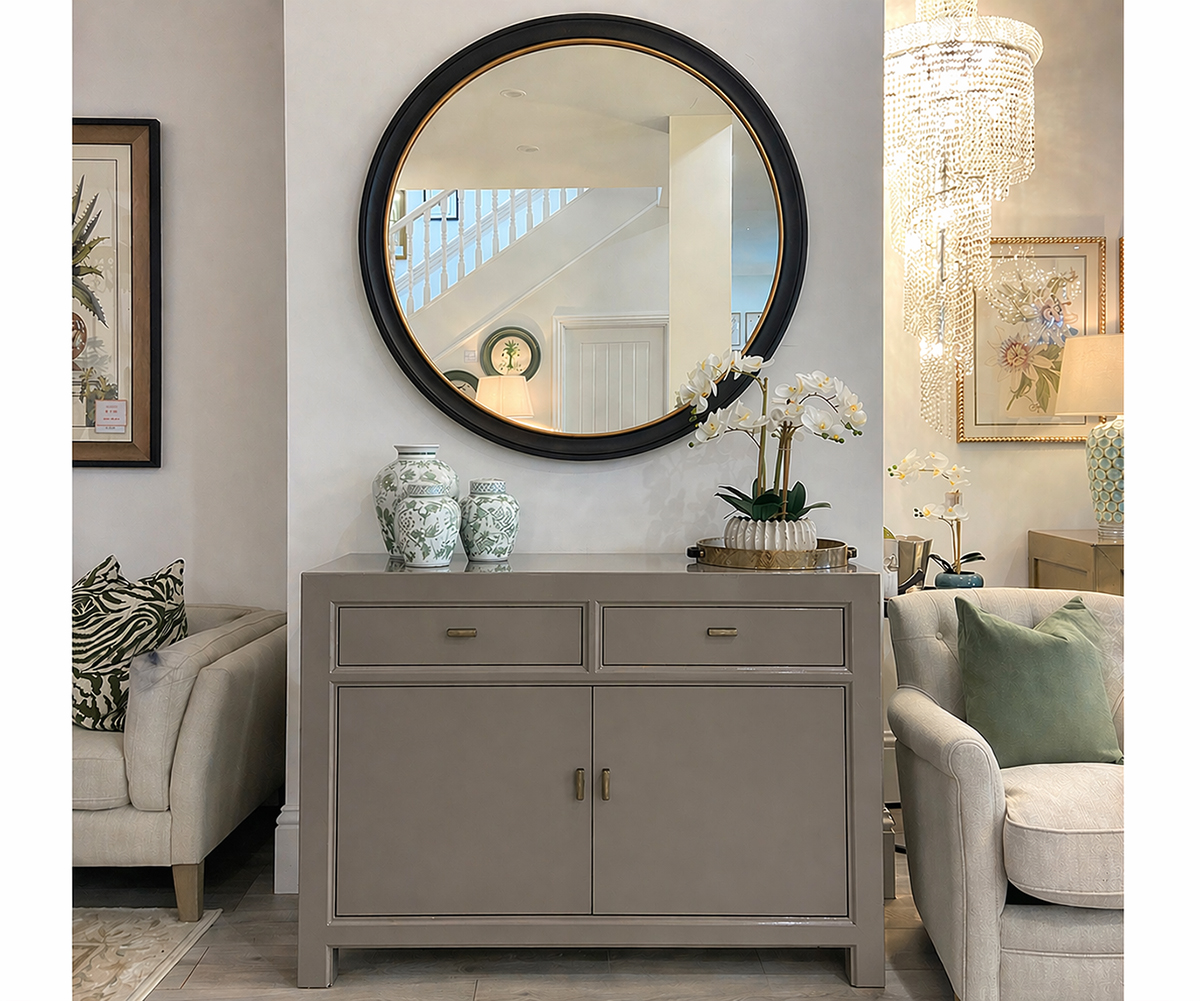 Oriental Style Mei 2 Door 2 Drawer Sideboard in Grey