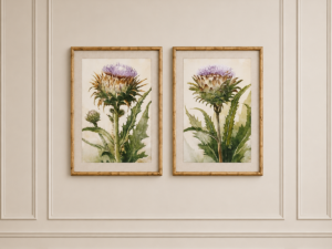 Set of 2 Artichoke Thistle Prints