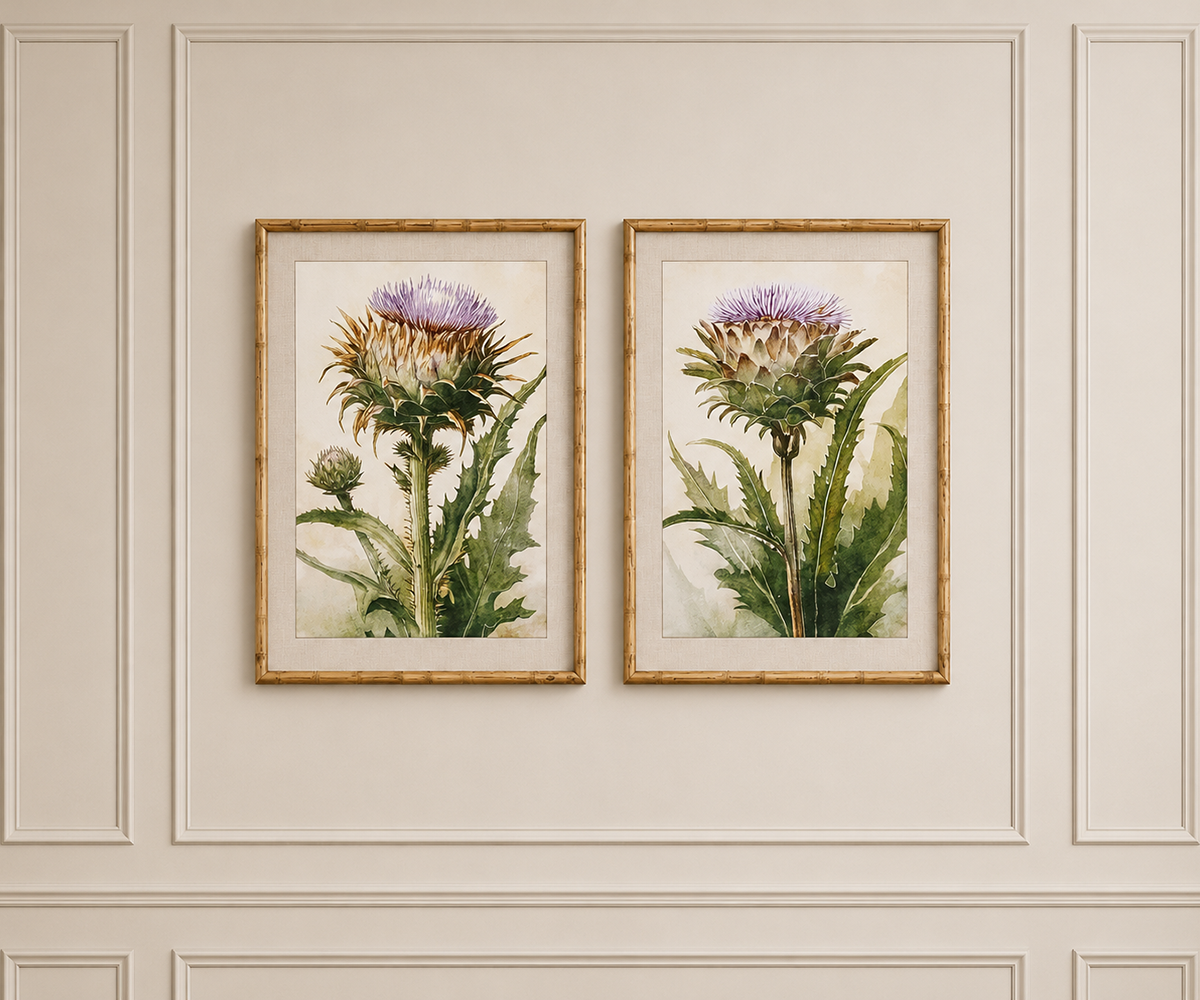 Set of 2 Artichoke Thistle Prints
