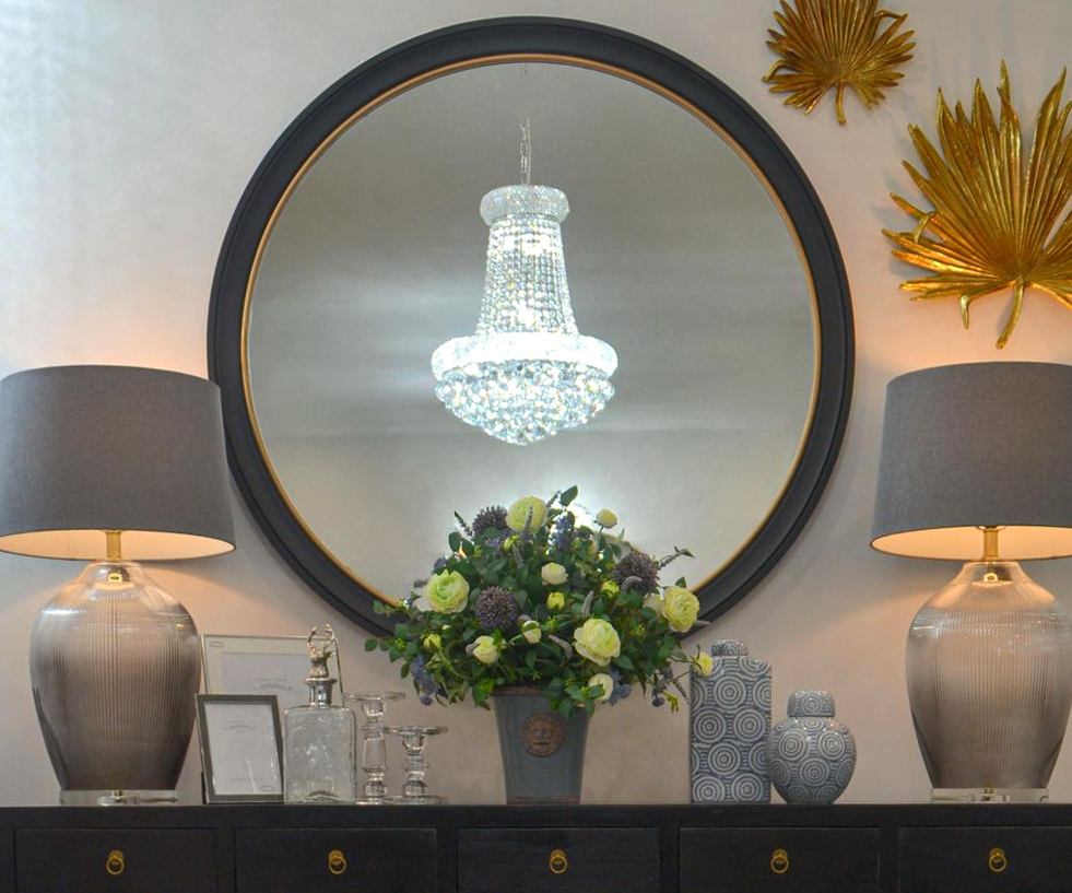Round Mirror - Black&Gold, 120cm