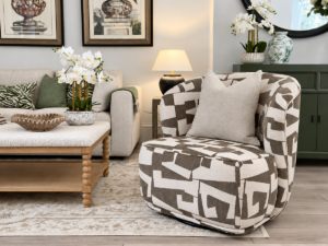 Clara Swivel Chair in Pablo Moss