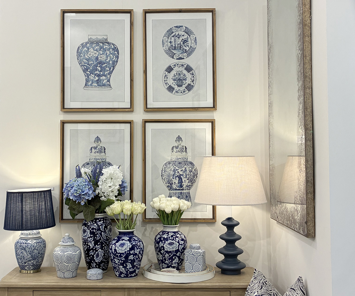 Set of 4 Framed Plum Blossom Prints