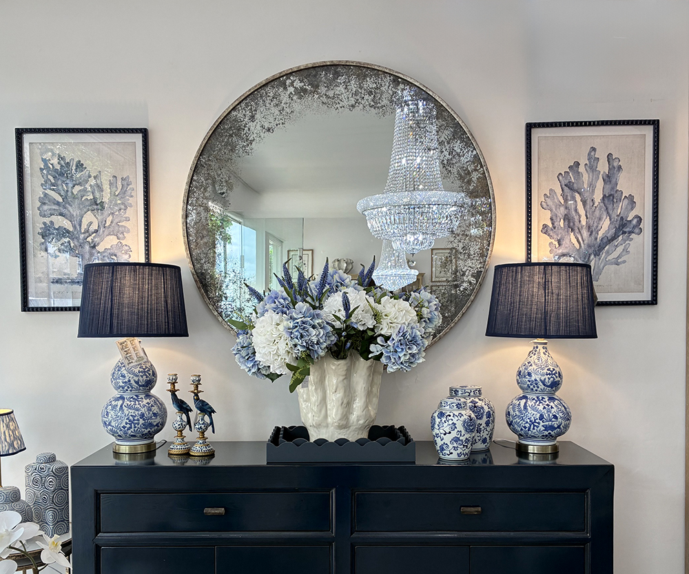 Round Sydney Mirror with Distressed Edge, Dia120cm