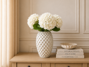 Real Touch Tall White Hydrangea Stem, 62cm