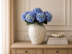 Real Touch Blue Hydrangea Stem, 65cm