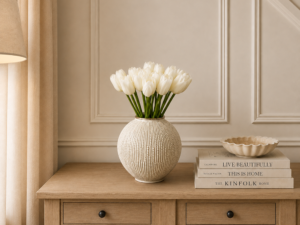 Small White Tulip Stem, 33cm