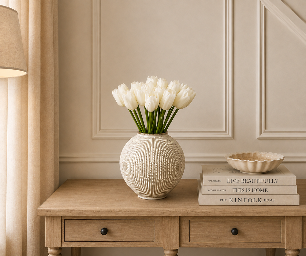 Small White Tulip Stem, 33cm