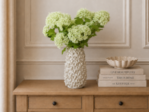 Real Touch Green Double Hydrangea Stem, 68cm