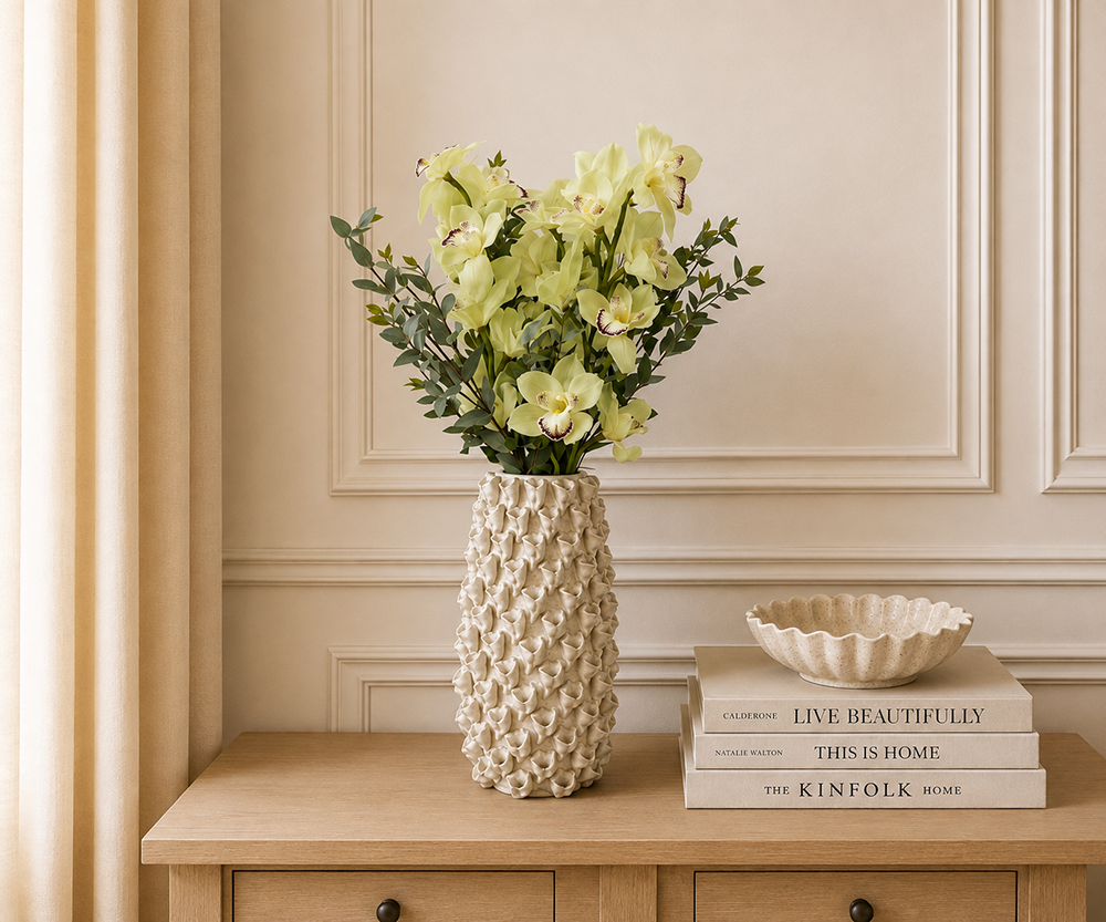 Real Touch Green Cymbidium Orchid Stem, 91cm
