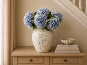 Real Touch Pale Blue Hydrangea Stem, 63cm