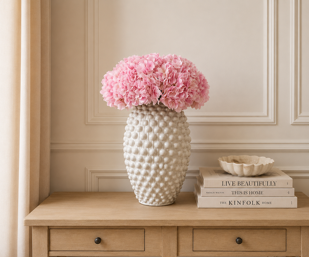 Real Touch Pink Hydrangea Stem, 50cm