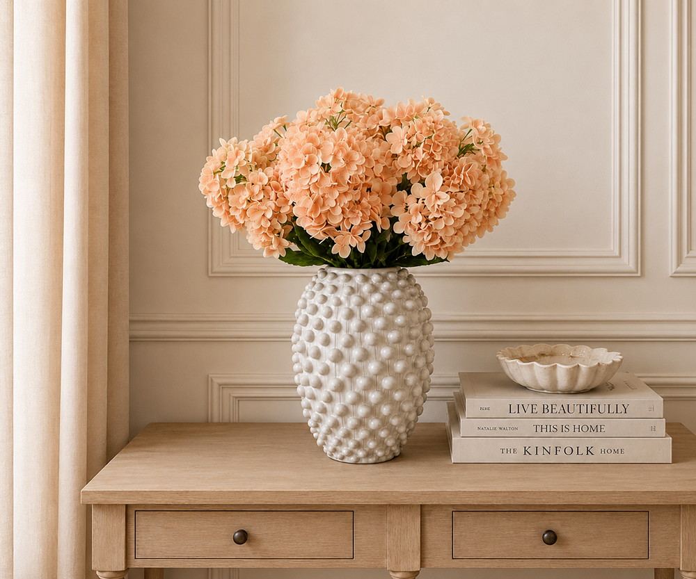 Real Touch Blush Paniculate Hydrangea Stem, 70cm